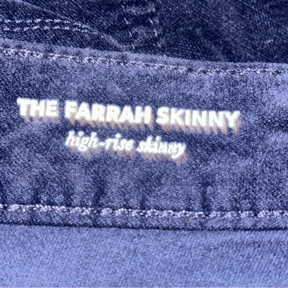 AG Adriano Goldschmied Farrah Skinny navy velvet jeans - Picture 7 of 9